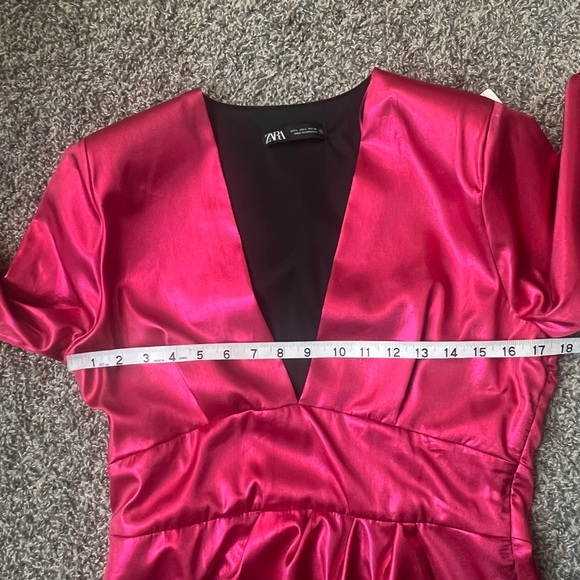 Zara Punk Party Ready  Pink  Metallic Long Sleeve Mini Dress | - Picture 9 of 12